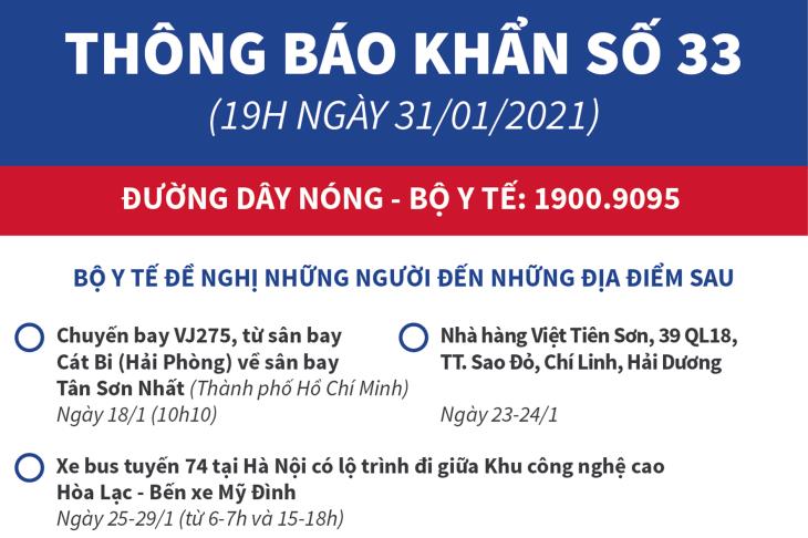 Thông báo khẩn số 33